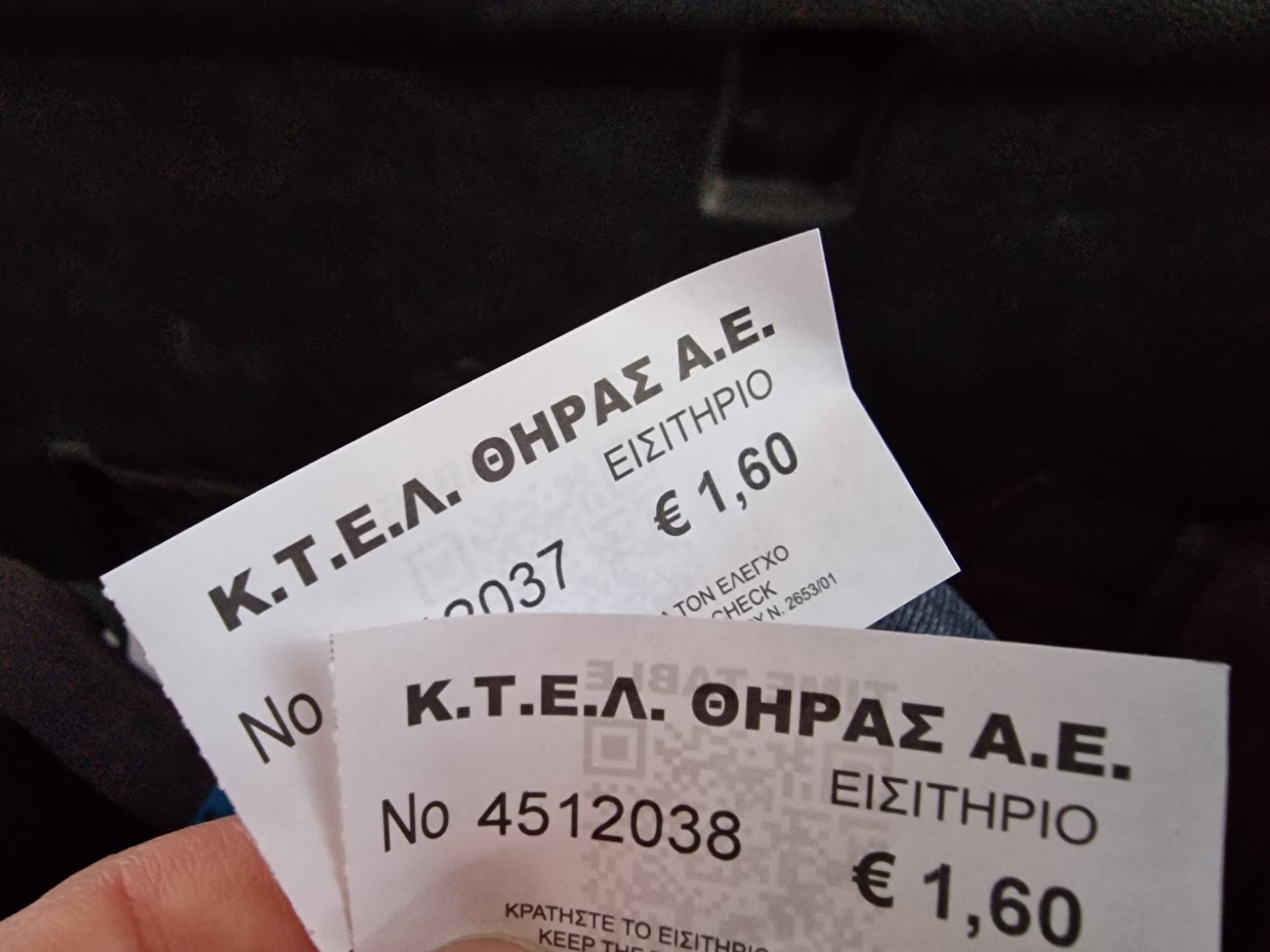 Santorini airport bus ticket