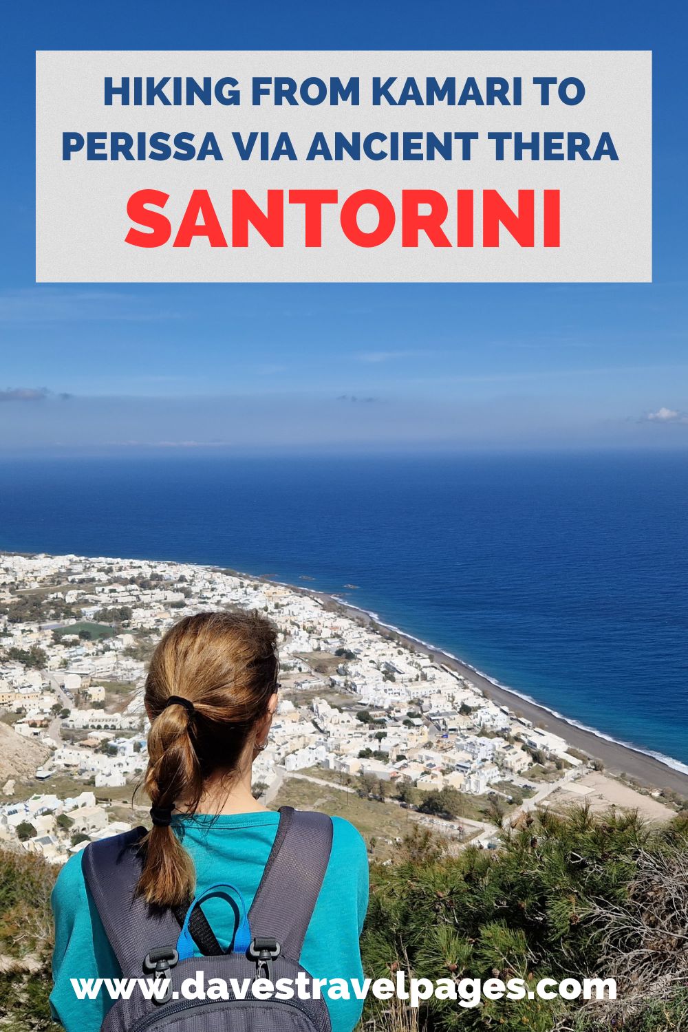 hiking the path from kamari to perissa via ancient thera in the Greek island of santorini