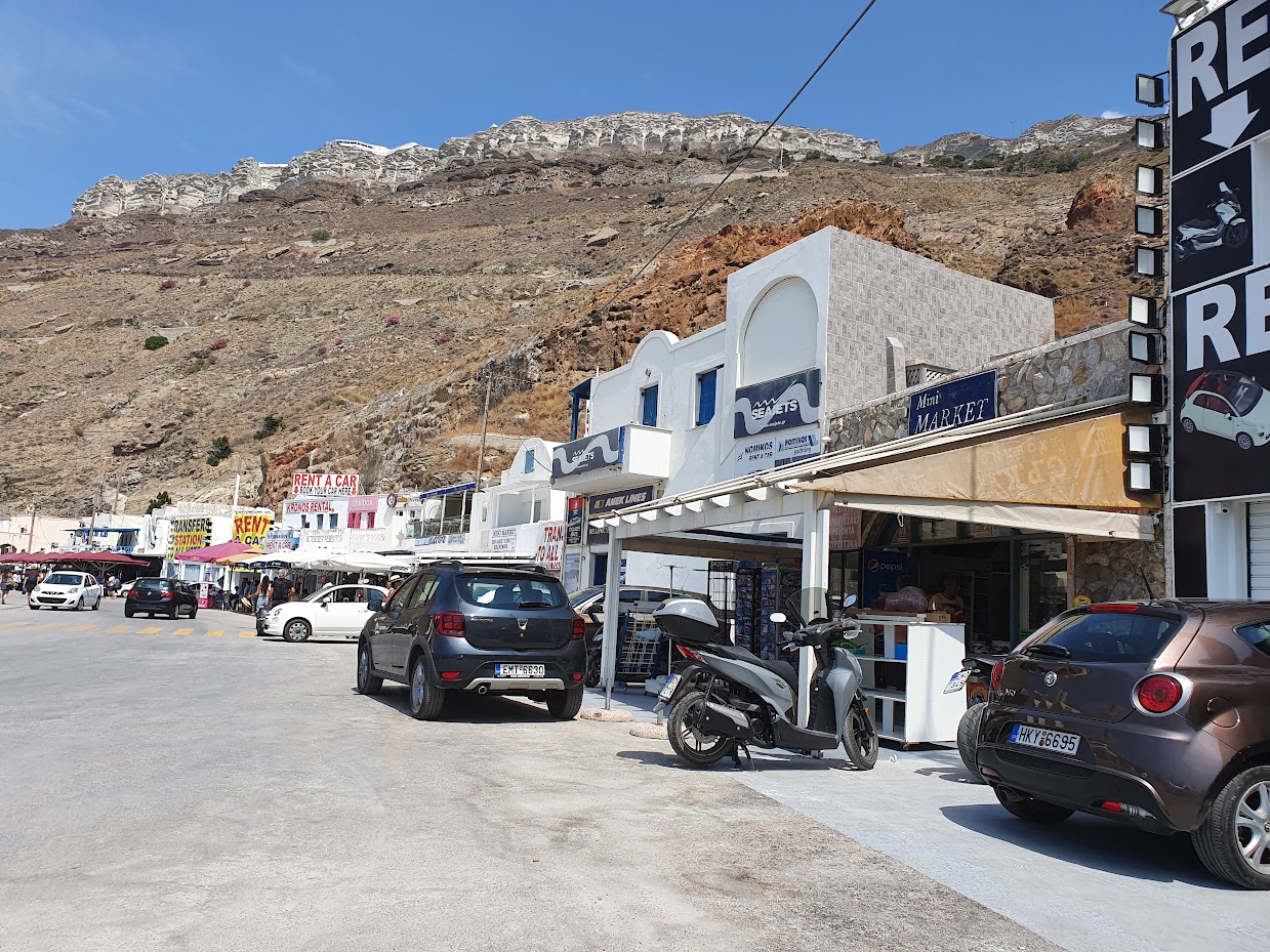 Santorini ferry port car rentals
