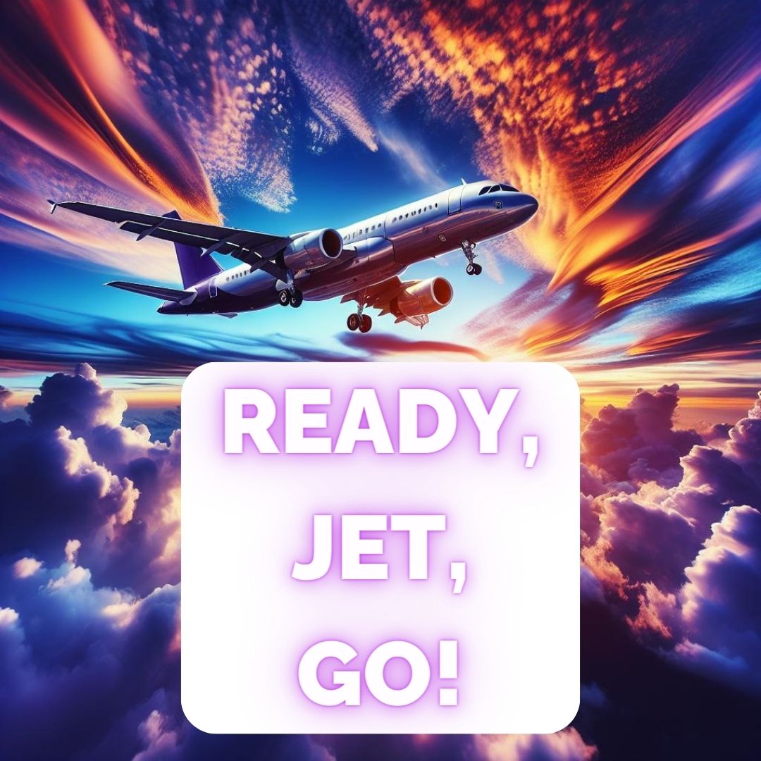 Ready, Jet, go airplane caption