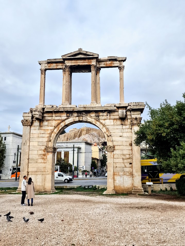 The ceremonial arch of Hadrian is one of the most important landmarks in athens