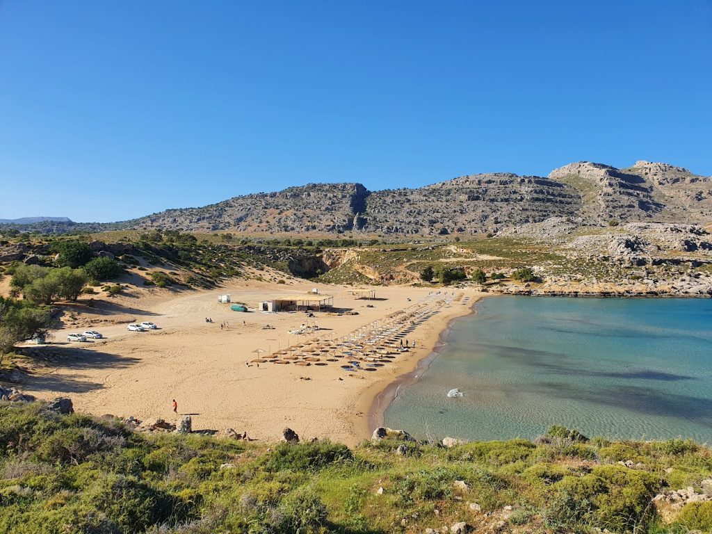 beach in rhodes in april