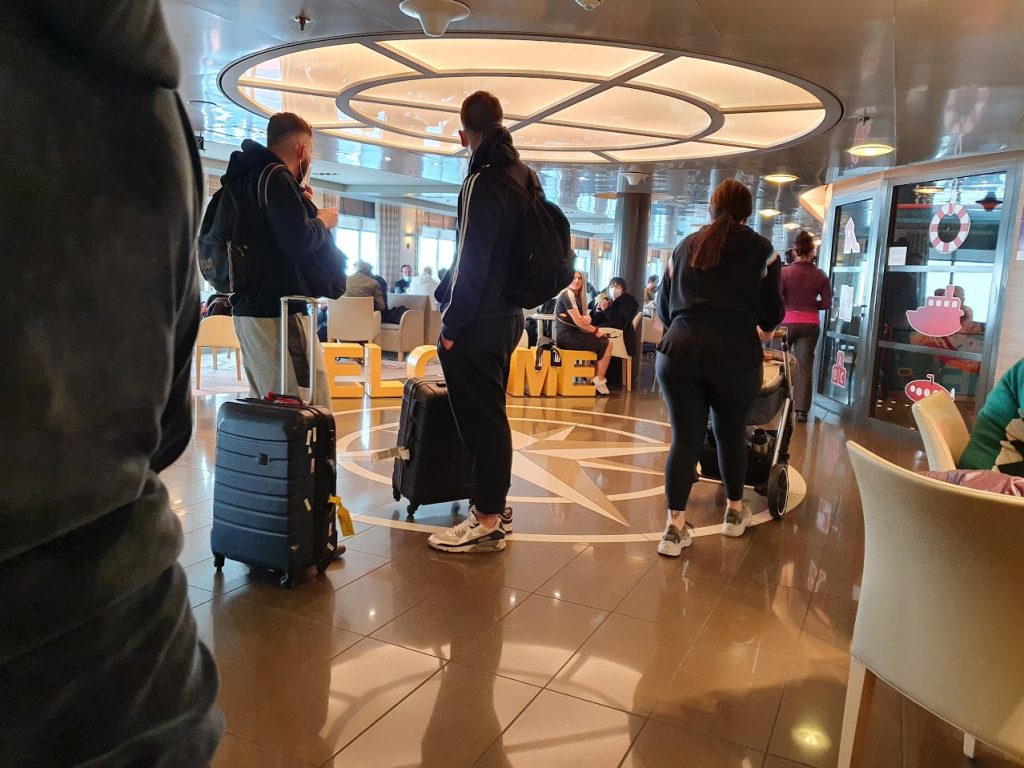 Taking a suitcase on a greek ferry