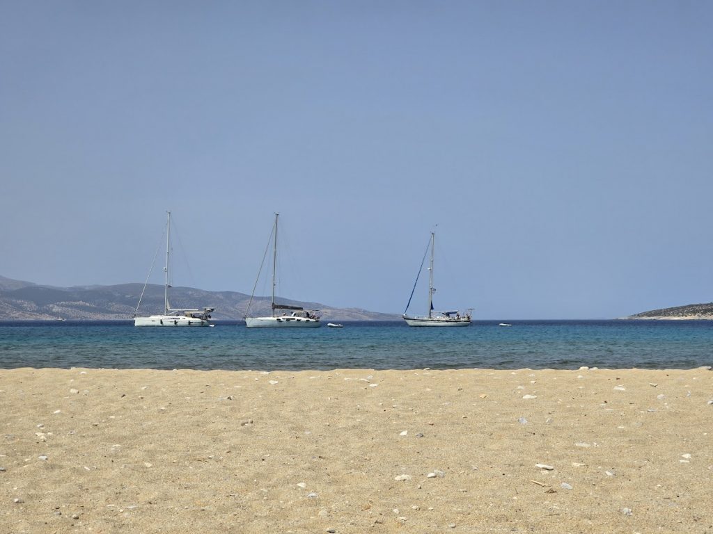 boats at livadi beach