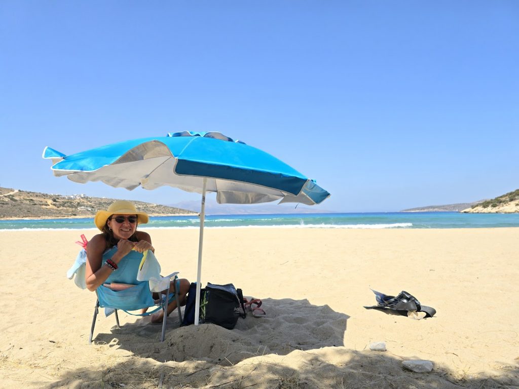 vanessa at livadi beach in iraklia