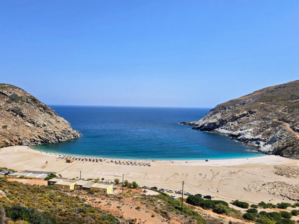 zorkos beach in andros greece 1