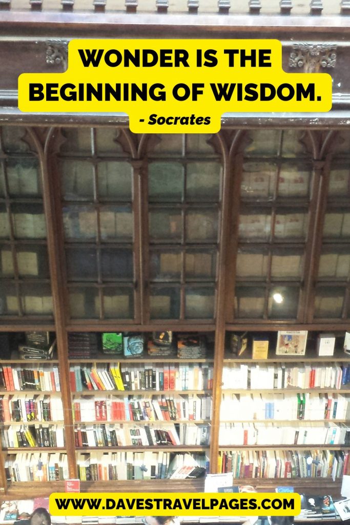 Wonder is the beginning of wisdom.