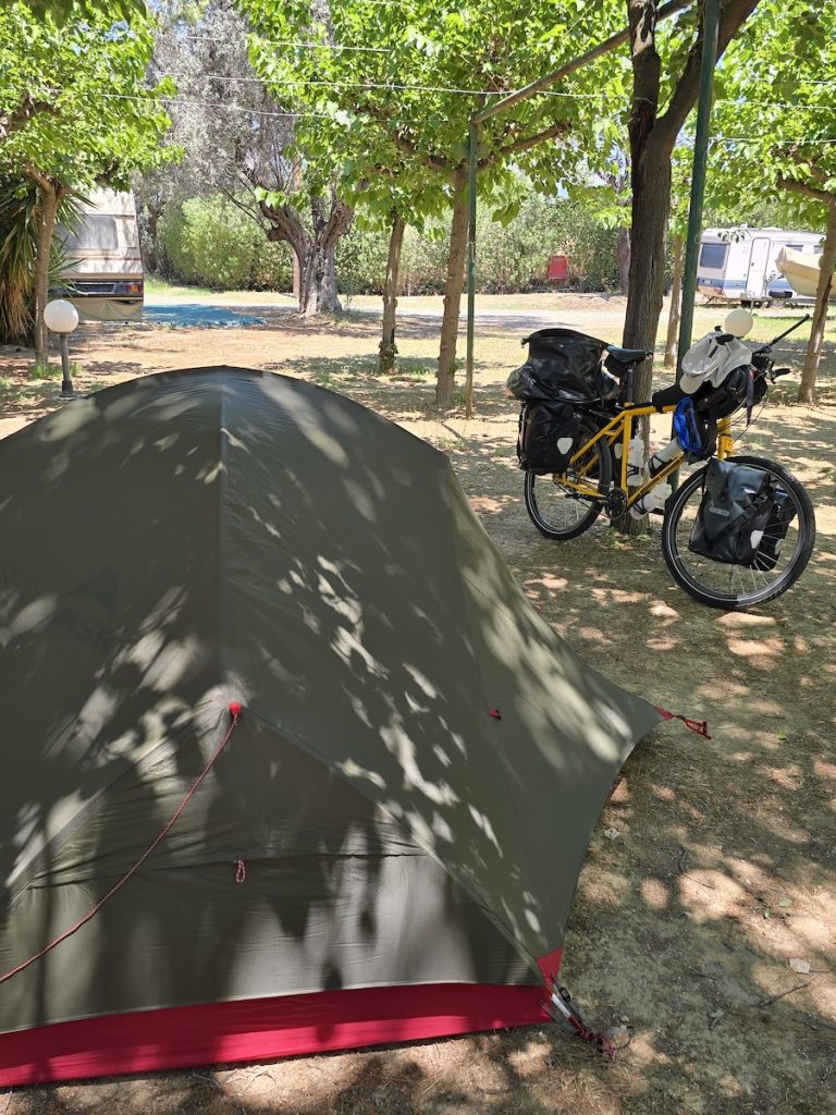 The campground was a short cycle ride from the ferry port I arrived at on Evia island